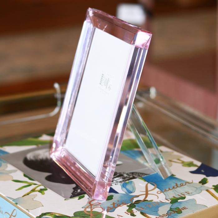 5 x 7 Crystal Glass Pink Frame