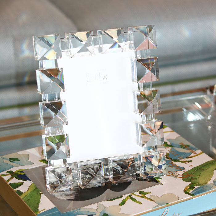 5 x 7 Crystal Glass "Pyramid" Frame