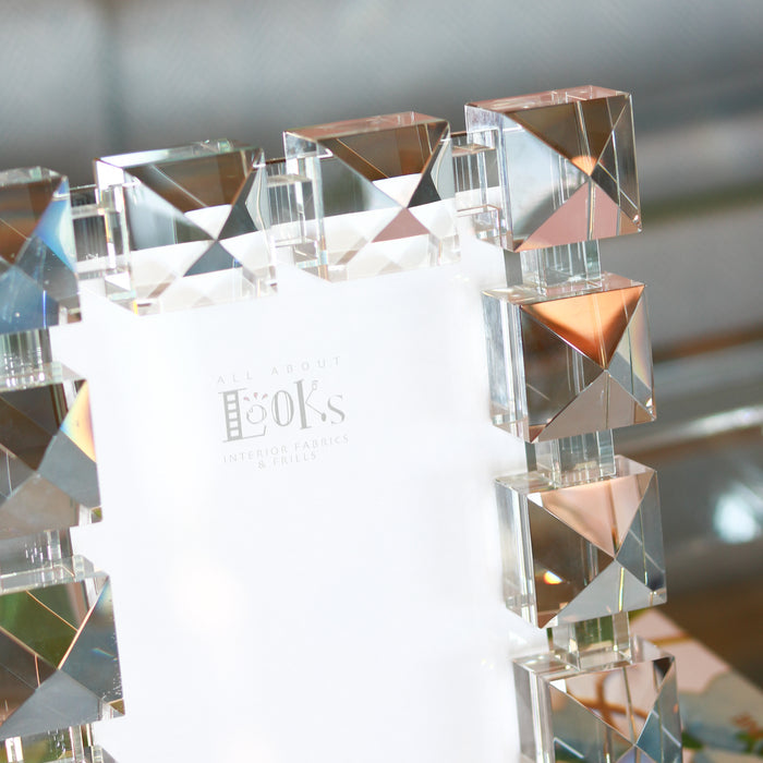 5 x 7 Crystal Glass "Pyramid" Frame