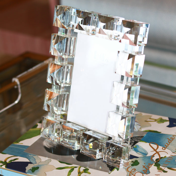 5 x 7 Crystal Glass "Pyramid" Frame