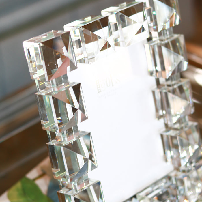 5 x 7 Crystal Glass "Pyramid" Frame