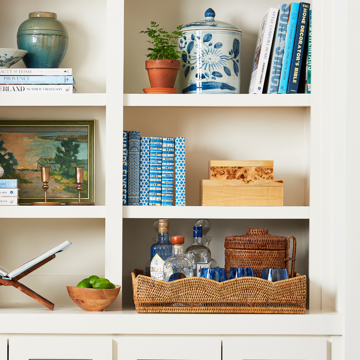 Abel Small Candlestick Styled on Shelves