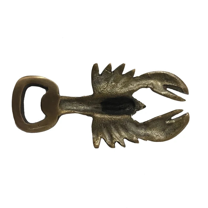 Antiqued Brass Lobster Bottle Opener underneath