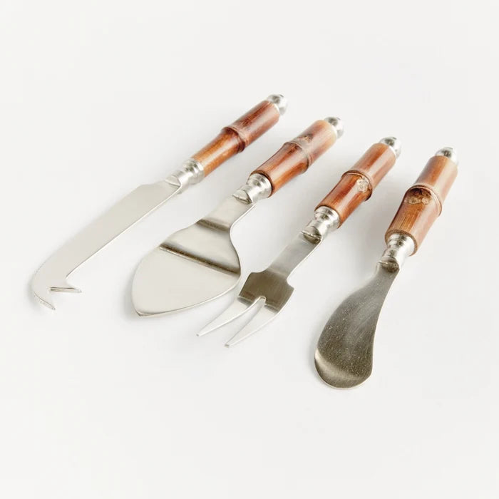 Bamboo Handle Stainless Steel Cheese Tool Set