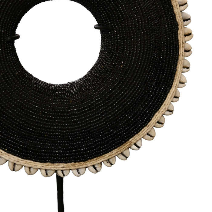 Beaded Boule Bangle on Stand with Shells