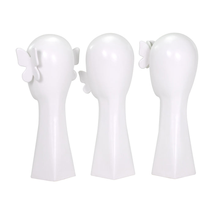 Bejop White Butterfly Face Sculpture
