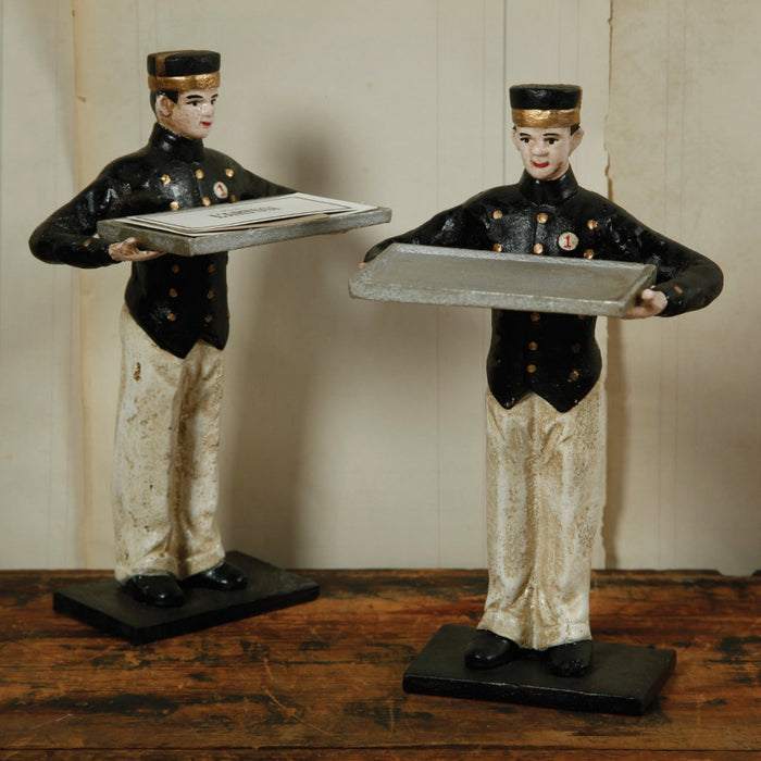 Bellman Cast Iron Card Holders styled on table