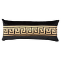 Black & Gold Velvet Bolster Cover - 33" L