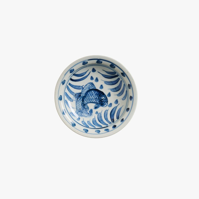 Blue and White Fish Trinket Dish - Hand Painted Chinoiserie