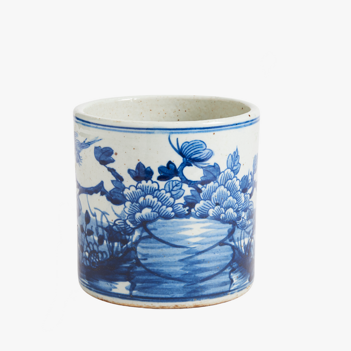 Blue Bird and Flower Planter
