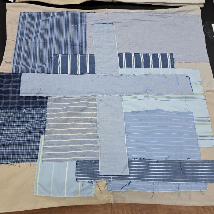 Blue & Brown Patchwork Euro - 26"