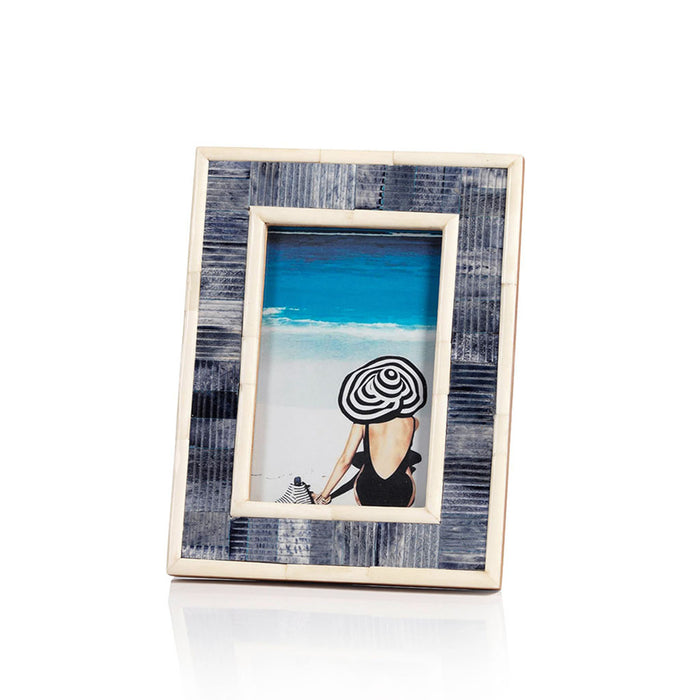 Blue Carved Bone 4x6 Photo Frame