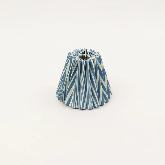 Cotton Paper Blue Chevron Sconce Shade - clip on
