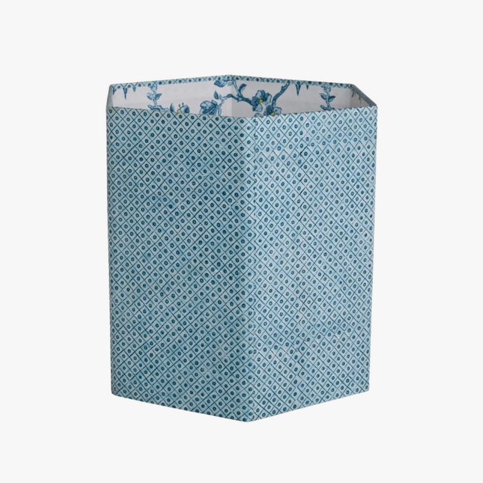 Blue Dot Wastebasket