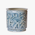 Blue Floral Vine Orchid Pot