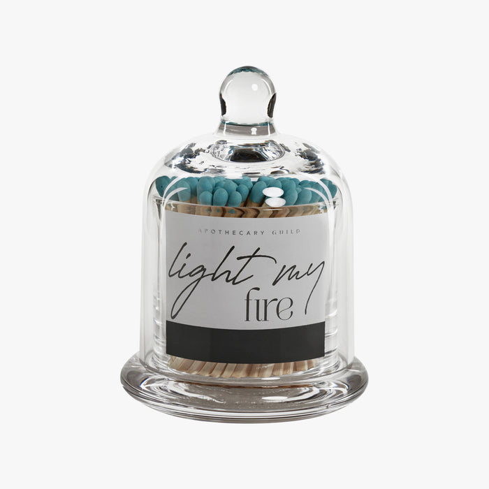 Blue Tip Matches in Glass Cloche