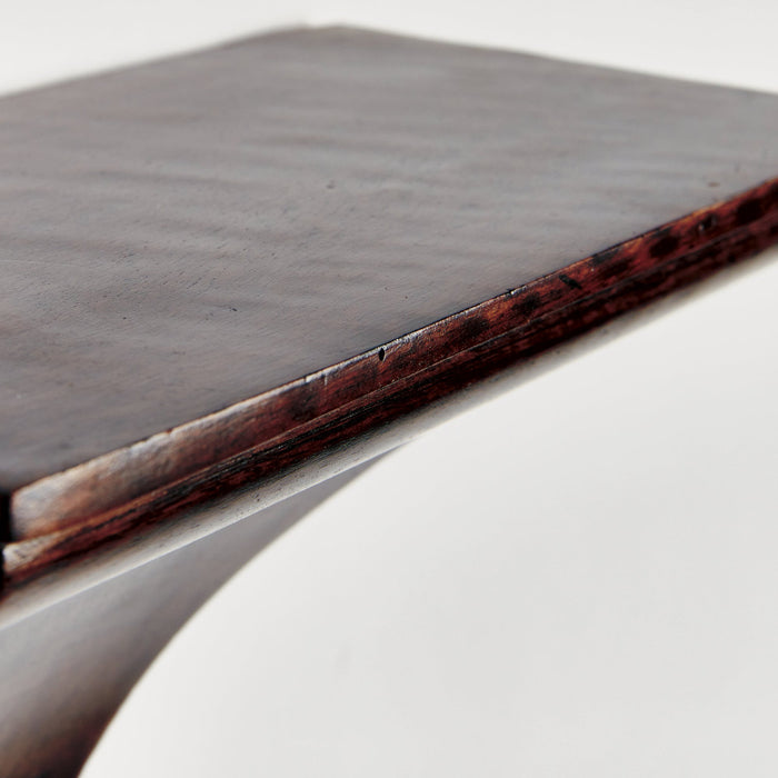 Breton Stained Wood Wall Bracket - shelf closeup