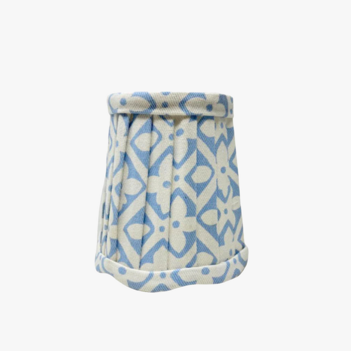 Bright Blue Quatrefoil Sconce Shade