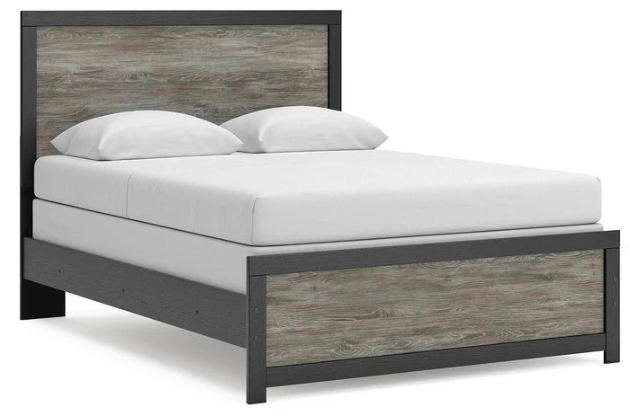 Black/Gray / Queen / Panel Bed