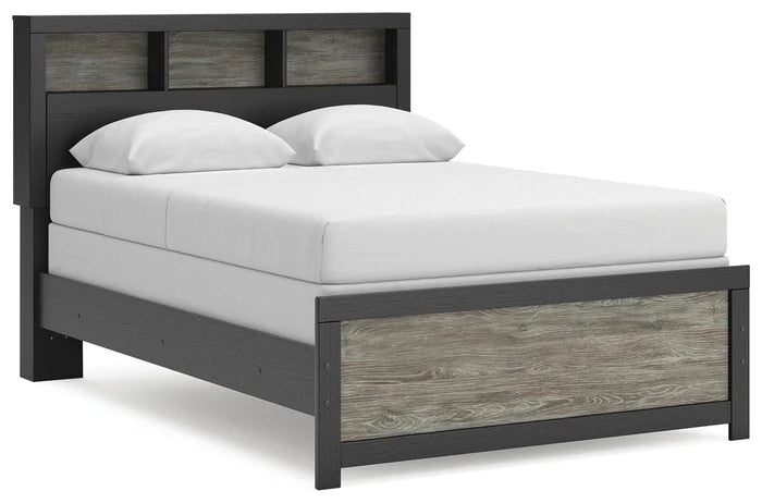 Black/Gray / Full / Bookcase Bed