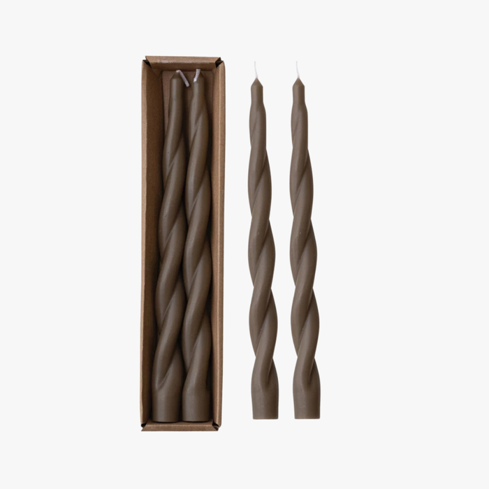 Brown Twist Taper Candles