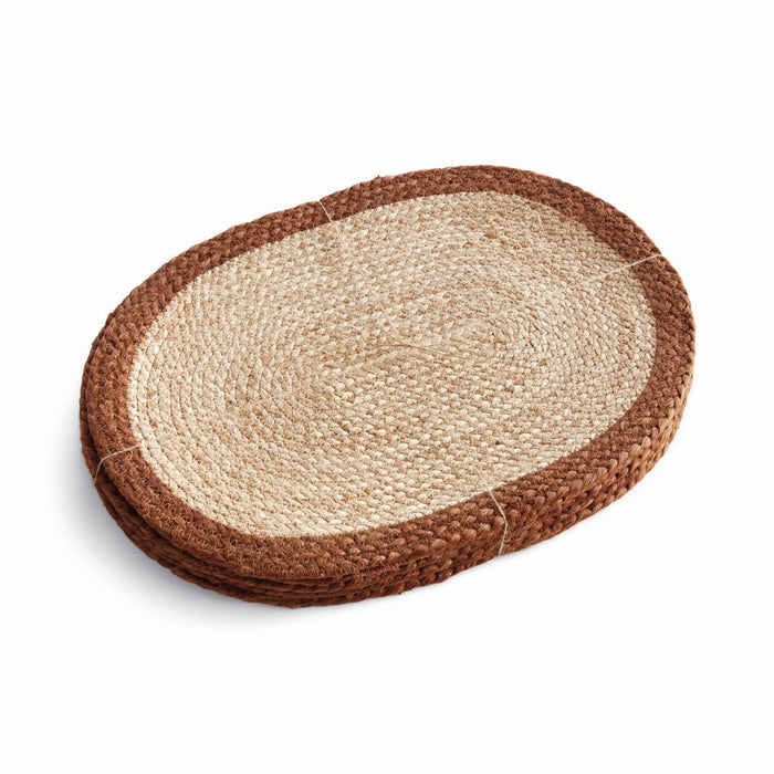 Caribe Jute Coil Rust Border Oval Placemats