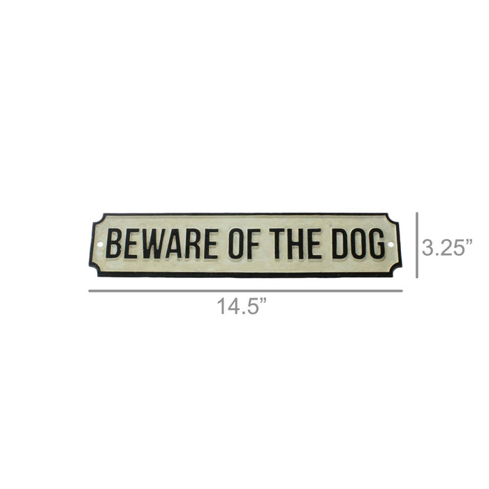 Cast Iron Beware of Dog Plaque dimensions