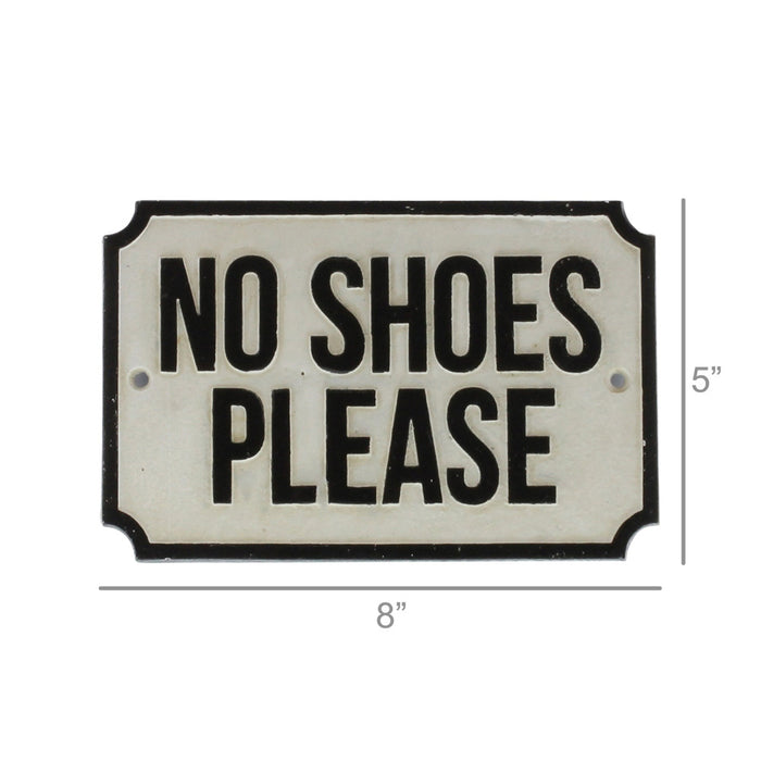 Cast Iron No Shoes Please Plaque dimensions