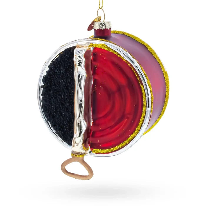 Caviar Tin Glass Ornament