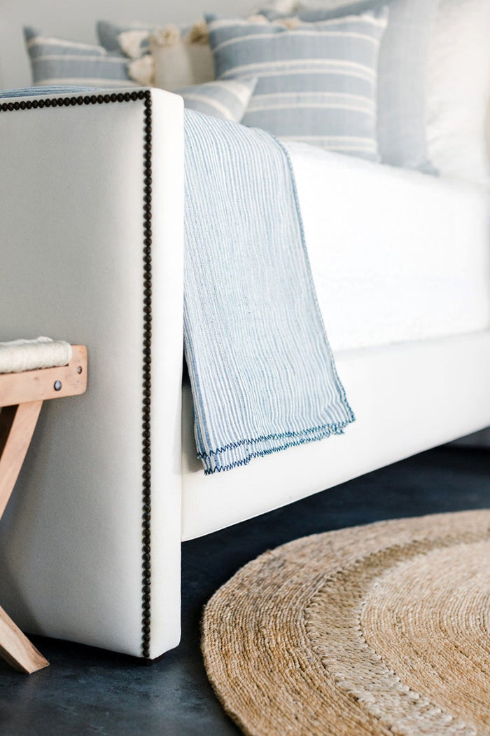 Chambray Khadi Cotton Bed Cover Styled