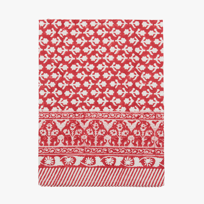 Charlotte Berry Red Table Cloth - Block Print