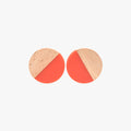 Coral Resin Circle Earrings