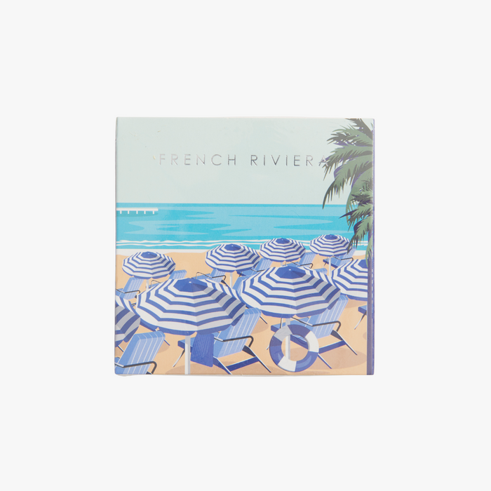 Cote D'Azur Matches - blue stripe umbrellas