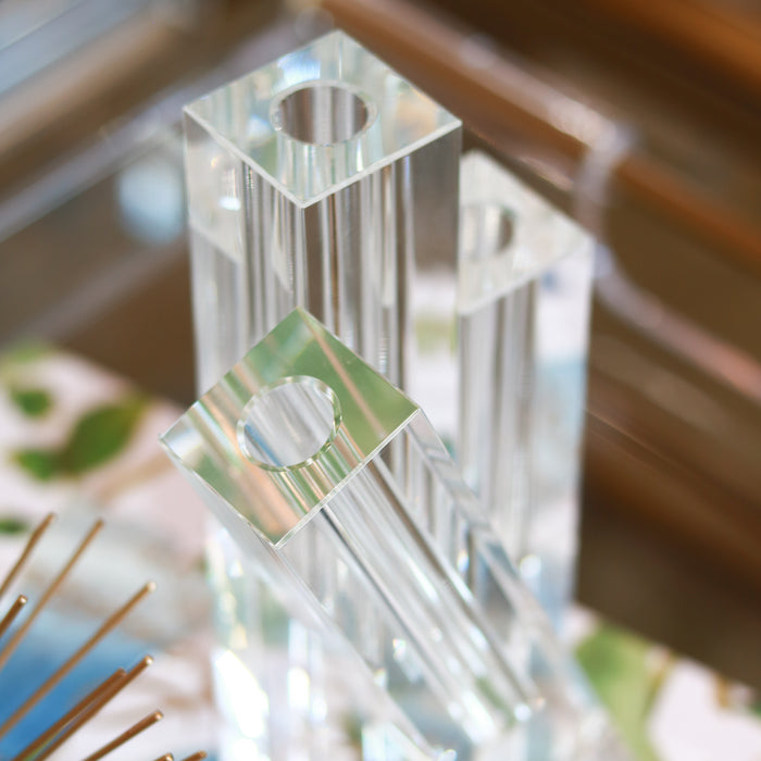 Crystal Glass Triple Bud Vase