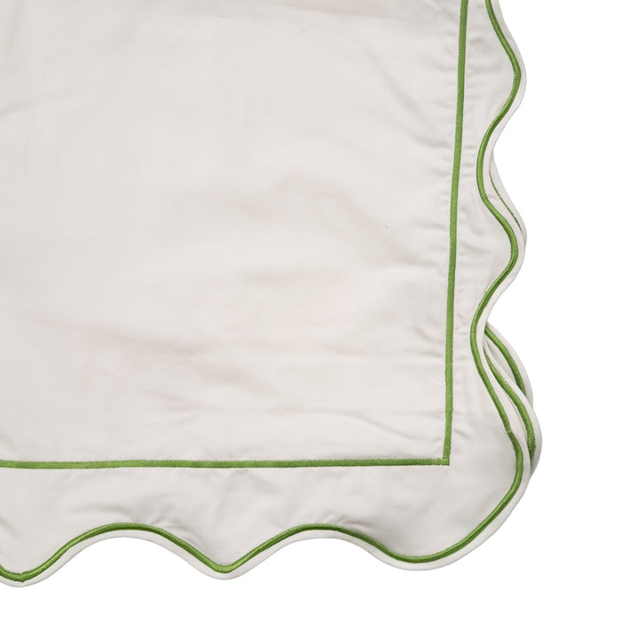 Dark Green Scalloped Sham - Euro
