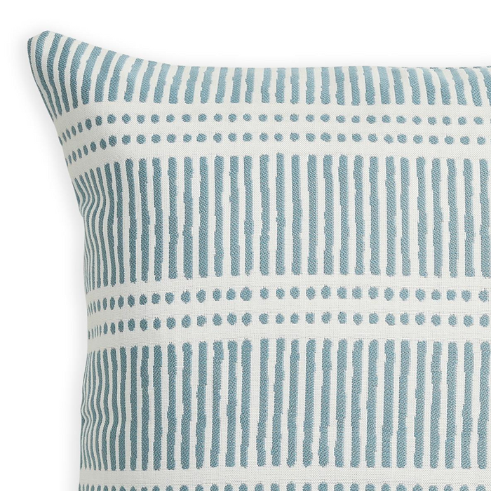 Dash Dot Mineral Outdoor Sunbrella Pillow Cover closeup