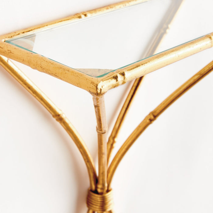 Delancey Bamboo Style Gold Wall Bracket corner closeup