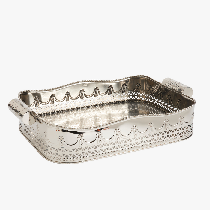 Devon Nickel Embossed Bar Tray
