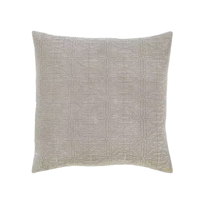 Duke Geometric Cotton Velvet Sham in Slate - King