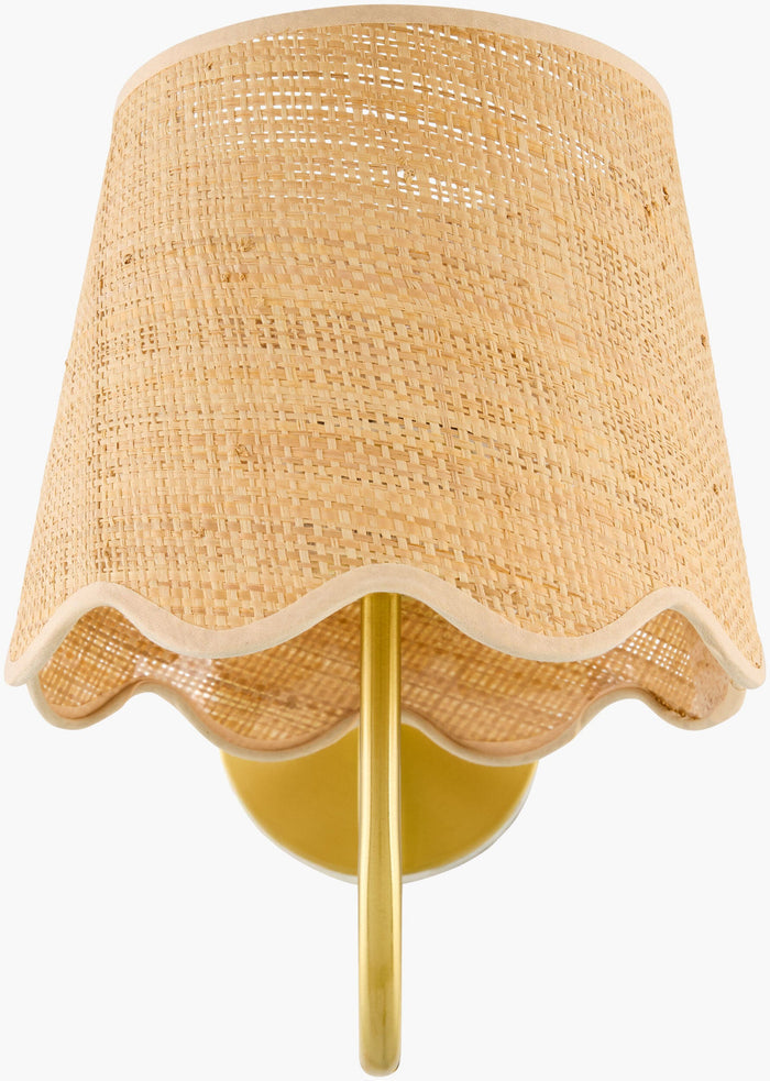 Elsie Woven Rattan Wall Sconce closeup