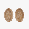 Etched Wood Botanicals - scalloped edge