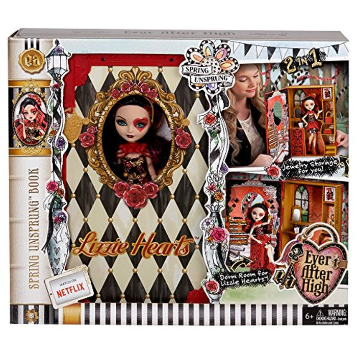 Ever After High LIZZIE HEARTS Spring Unsprung Book Playset with Doll  NEW