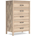 Five Drawer Chest Battelle Tan