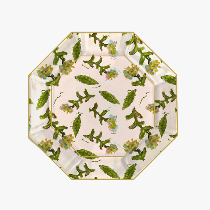 Flor Rosa Decoupage Plate