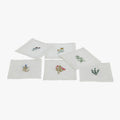 Floral Linen Cocktail Napkin Set