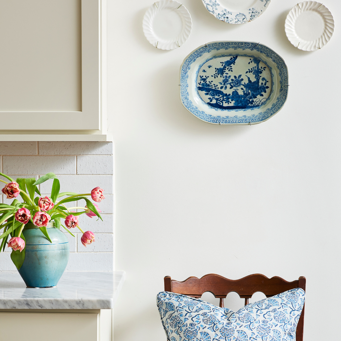 Floral Vine Oval Tray hung on wall