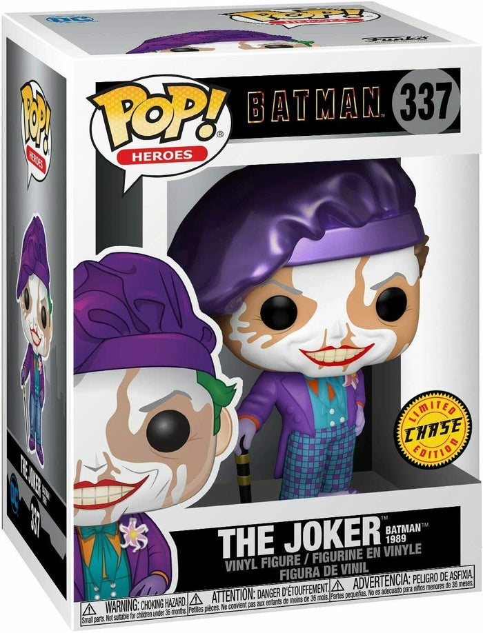 Funko POP! Heroes: Batman 1989 THE JOKER with HAT Chase Figure #337 w/ Protector