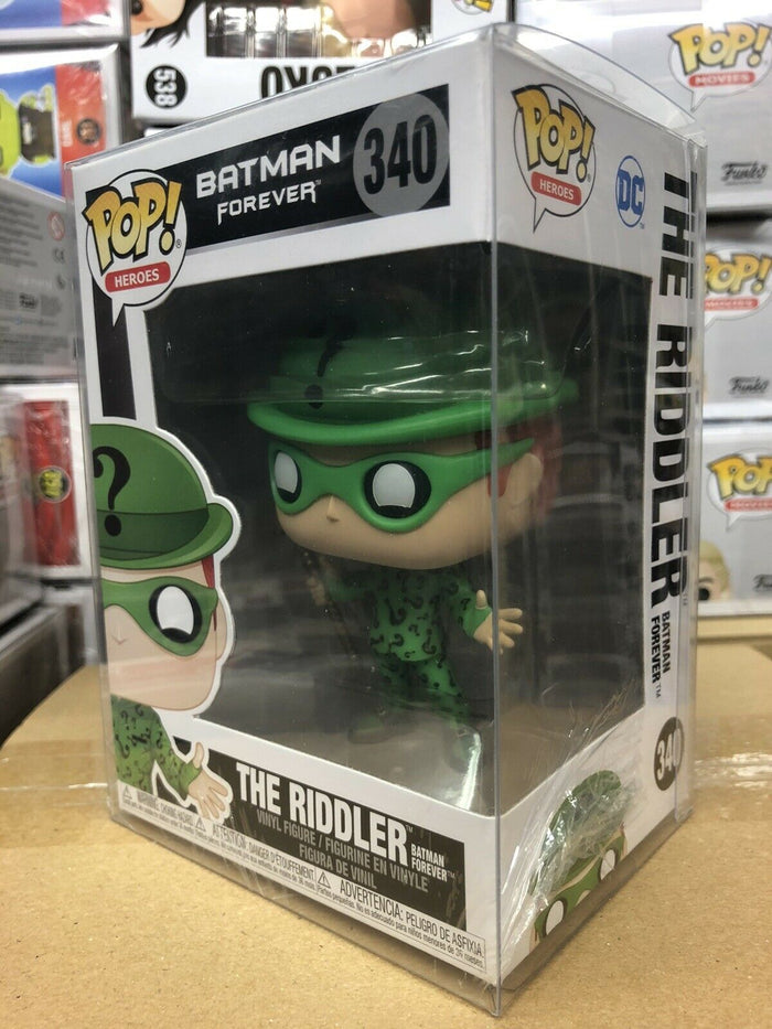 Funko POP! Heroes: Batman Forever RIDDLER Jim Carey Figure # 340 w/Protector