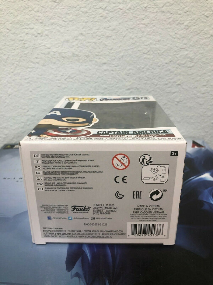 Funko POP! Marvel: Avengers Endgame CAPTAIN AMERICA Figure #573 w/ Protector