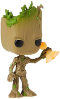 Funko POP! Marvel: Avengers Infinity War - Groot with Stormbreaker Figure w/ Protector
